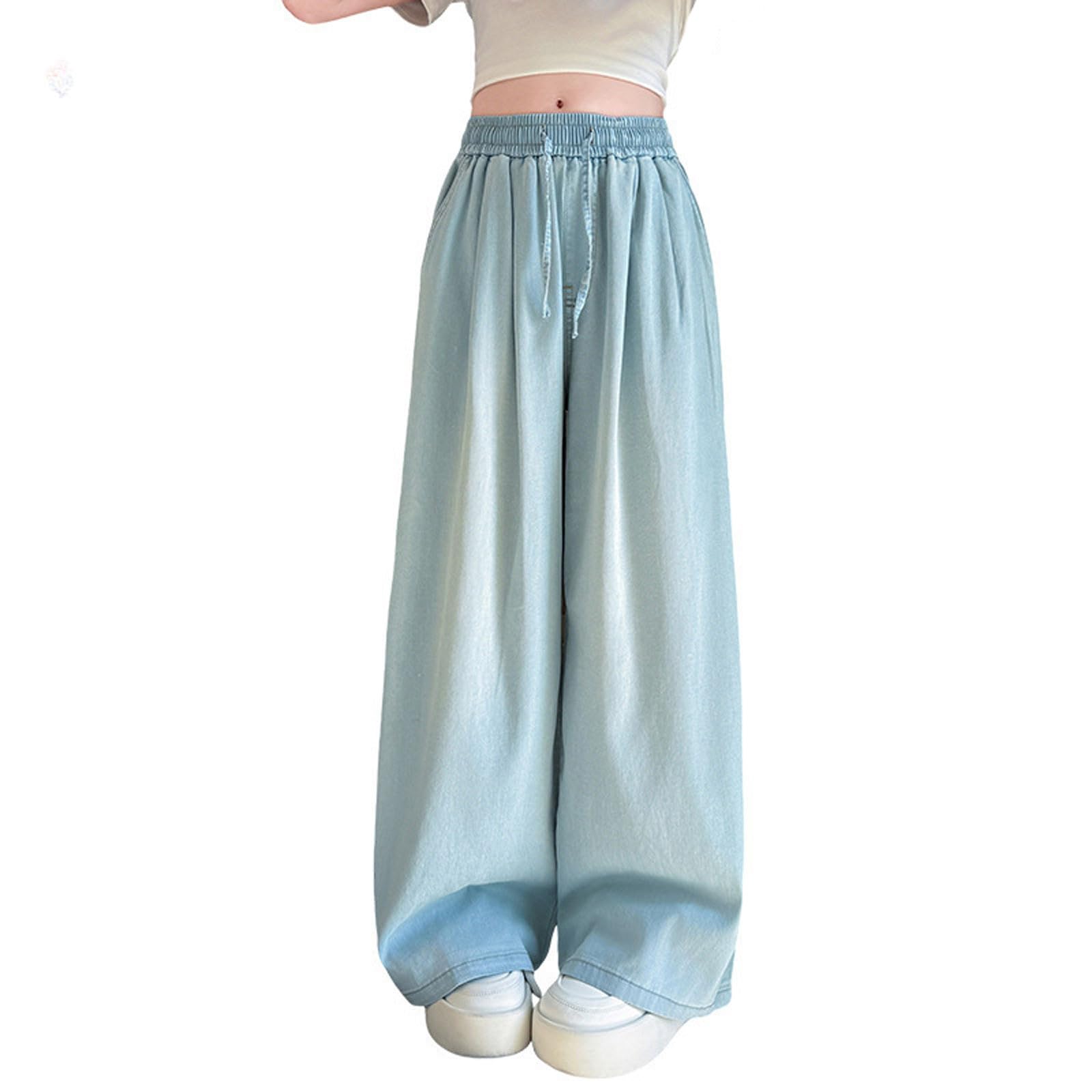 Pantalones de pierna ancha para niñas solucionan la incomodidad con cintura elástica suave 8