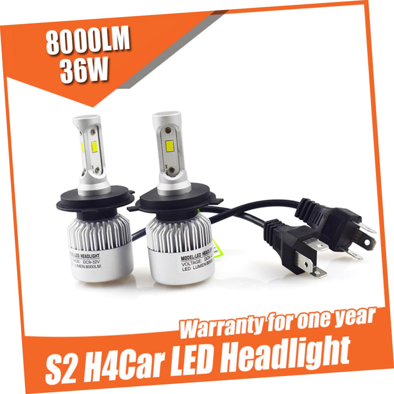 Zerodeko Lampadina LED H4 per Fari Auto, Chip Csp, Alluminio, Design , 2 Pezzi, per Auto e Camion