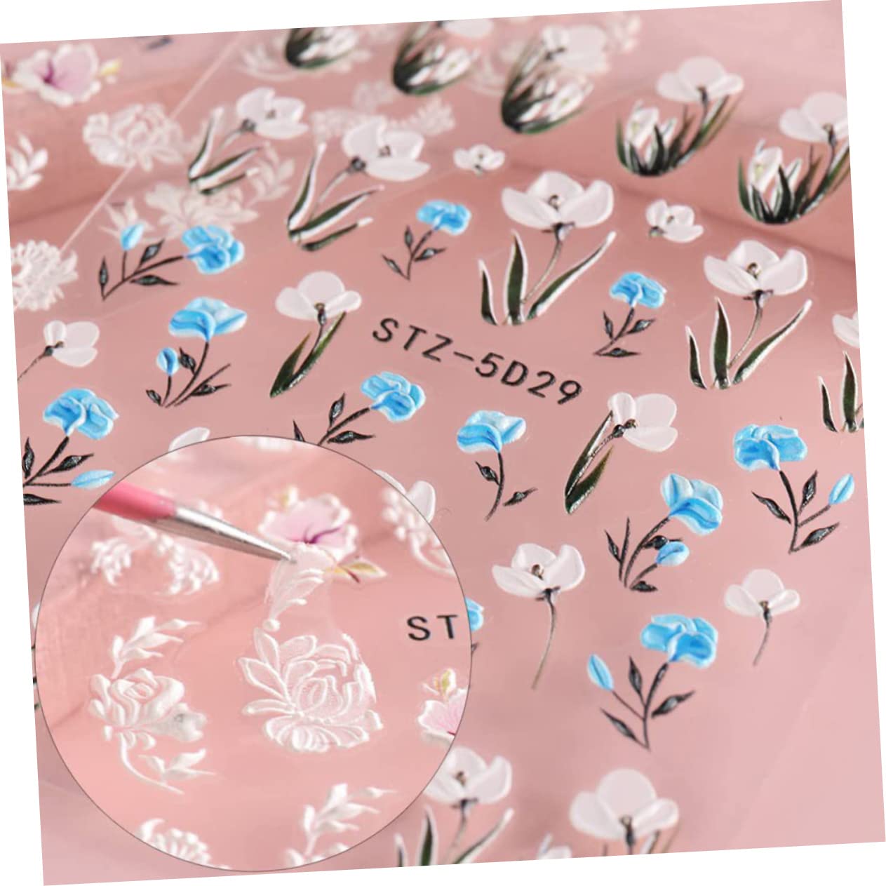 Healeved 30fogli Adesivi Per Unghie Floreali Decorazioni Per Nail Art Embossed Facili Applicare Su Unghie e Lisce Per e