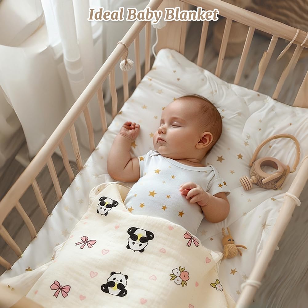 Muselinas Bebe Algodon 60x60cm, 6 Pcs Lactancia Manta Recien Nacidos, Transpirable Cómoda Suave para recién Nacidos bebés, Estampado