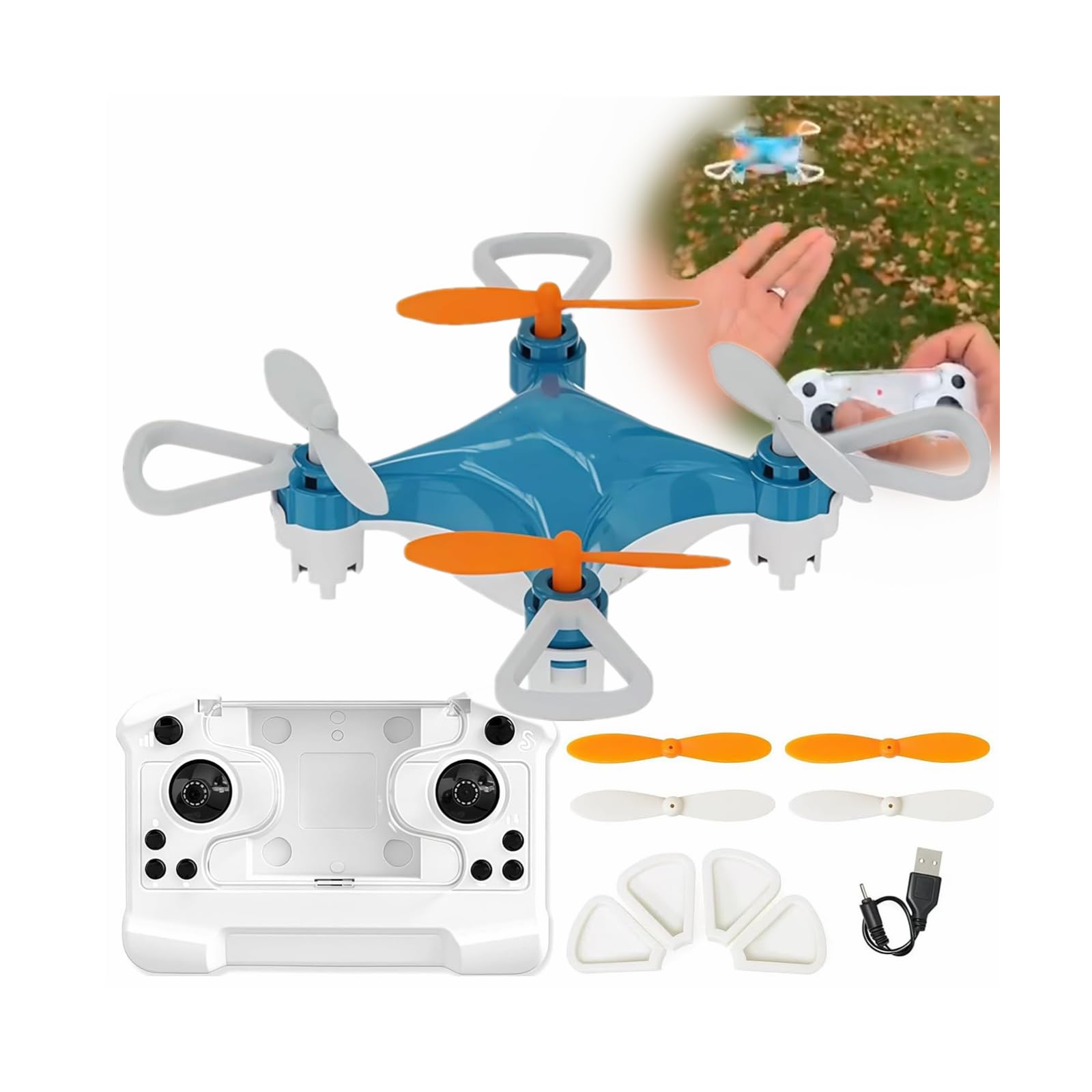 All-Ages Mini Drone with Easy Stunt Flights & 360° Tricks, Perfect Beginner-Friendly Flyer, 360°flips, Mini Drone for Kids with LED & Altitude Hold & Propeller Protection For Indoor Outdoor (A.)