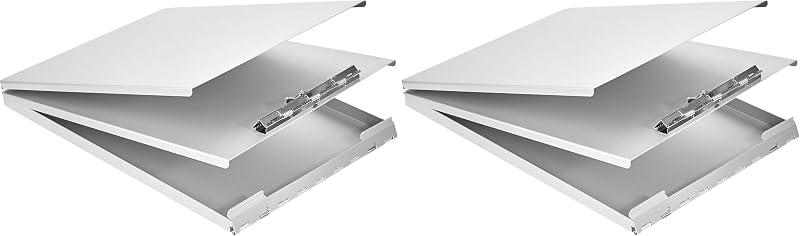 Amazon Basics Aluminum Form Holder Storage Clipboard, 12.5" x 9" Silver (Pack of 2)