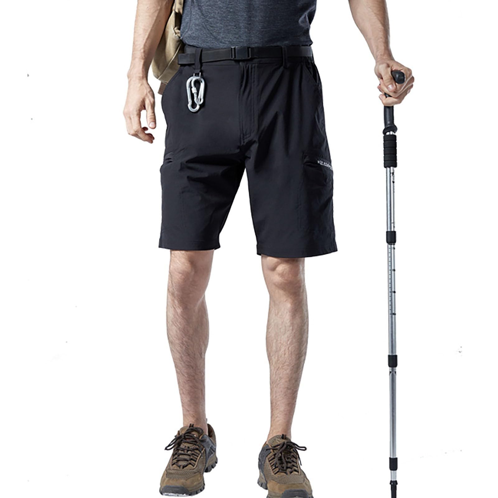 Pantaloncini da trekking da uomo, ad asciugatura rapida, con tasche multiple