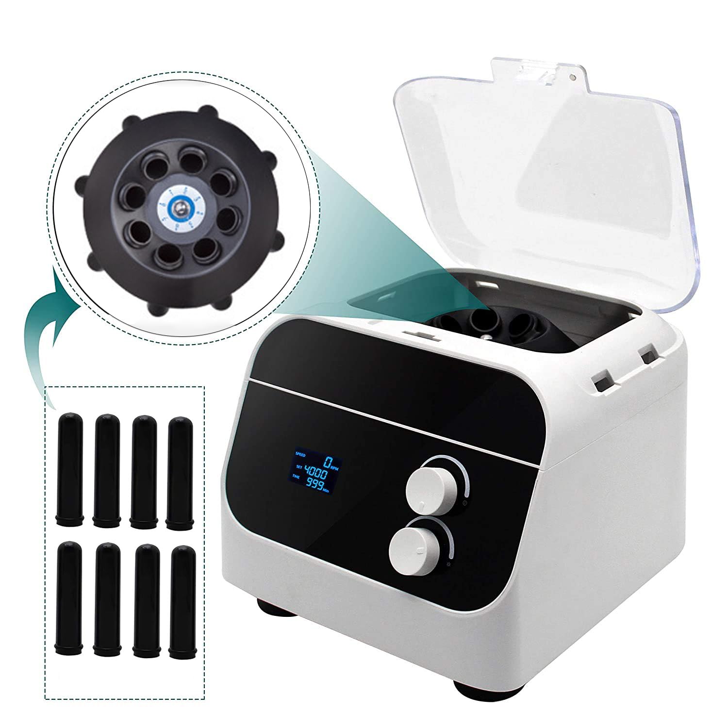 EEYZD Laboratory Centrifuge Smart Electric Digital Centrifuge with LCD Screen Centrifuge Machine for Serum and Fat PRF Separator Professional 4000RPM Laboratory Extractor,8 Holes