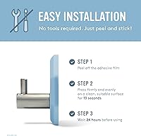 Vista 6 de Sud Scrub® Gancho de ducha antimicrobiano, ganchos autoadhesivos para pared de ducha, ganchos de pared extraíbles resistentes, ganchos para colgar