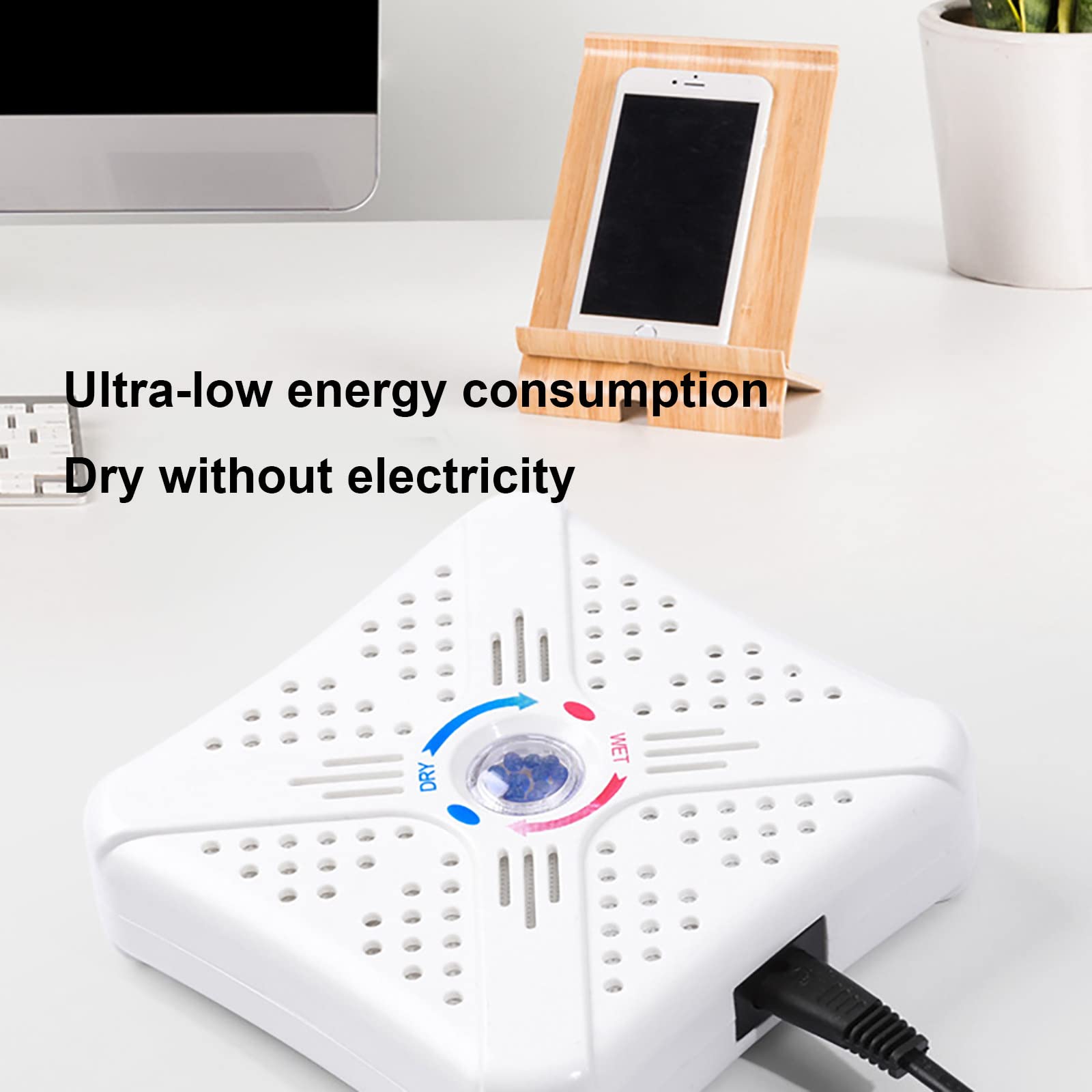 Deshumidificador – Mini circulación de baja energía absorción de humedad para armario, zapatero, estantería, taquilla - Simple y conveniente