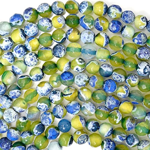 Agate bleu vert perles rondes régulières sans défaut pour bijoux DIY