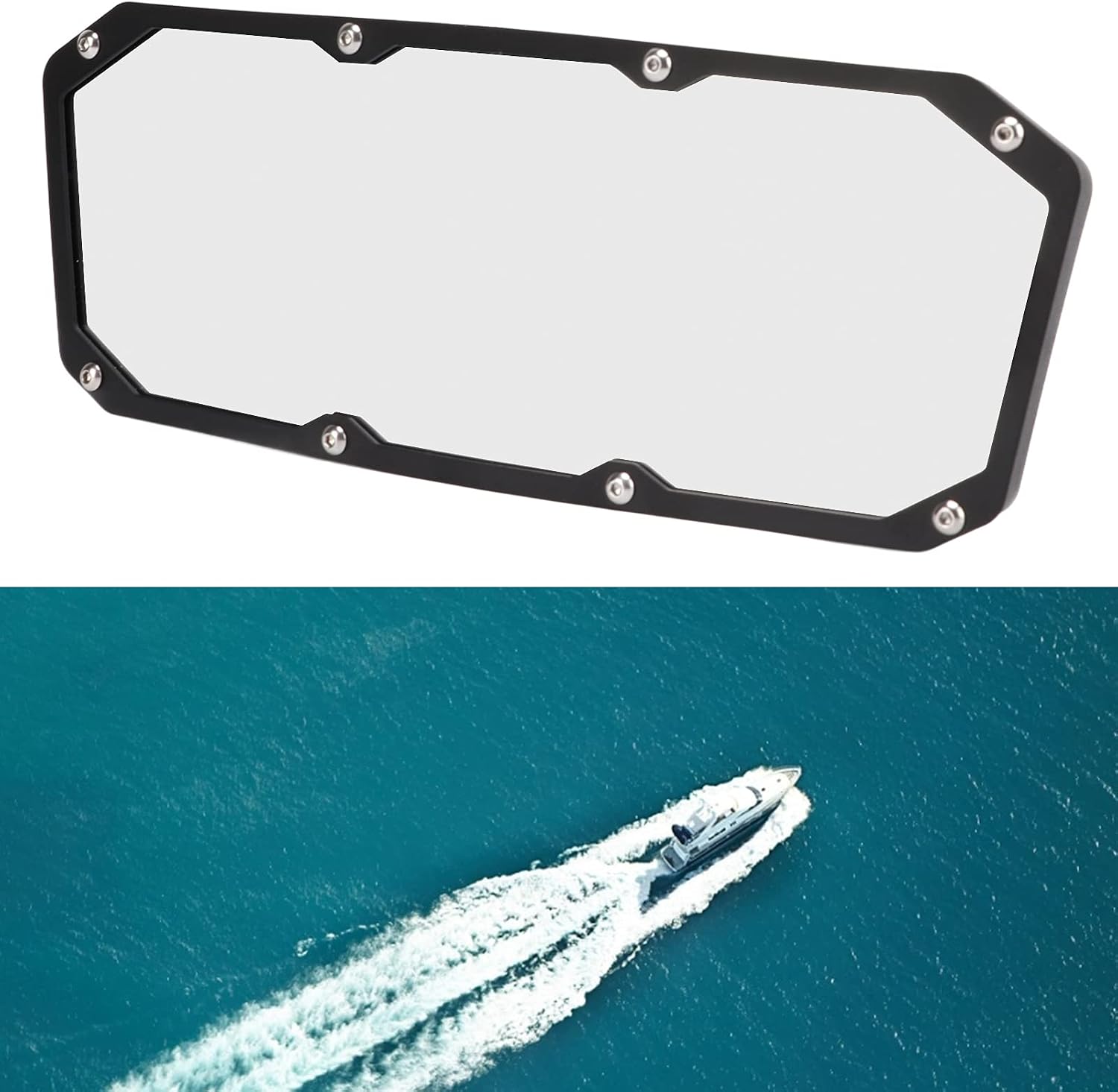 Pilipane Adjust Marine Rearview Mirror, Marine Rearview Mirror, Yacht Rearview Mirror, UTV Rear View Mirror, for Ranger 500 570 1000 XP 900, Wide Angle