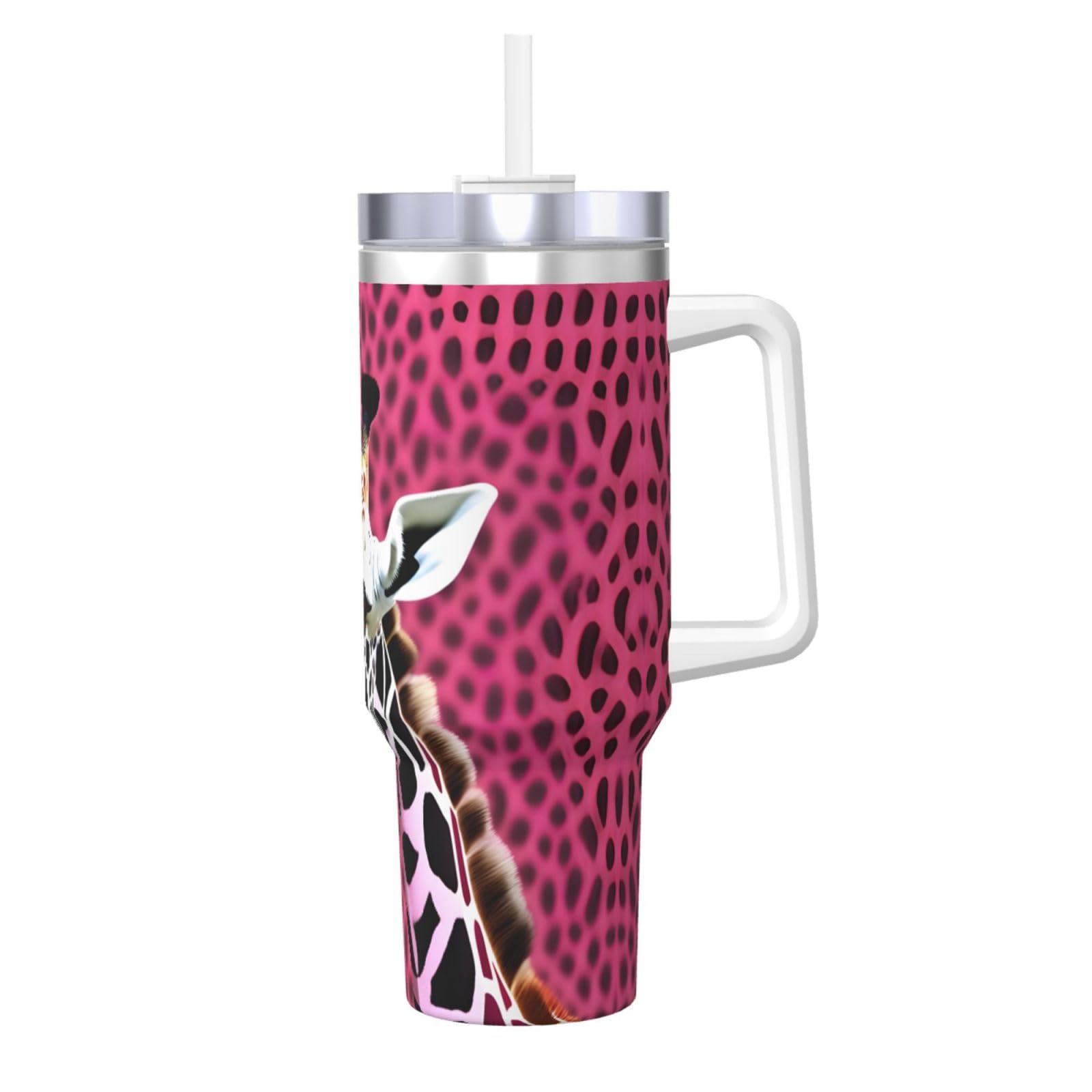 Gobelet avec poignée girafe rose : votre mug de bureau pour rester hydraté