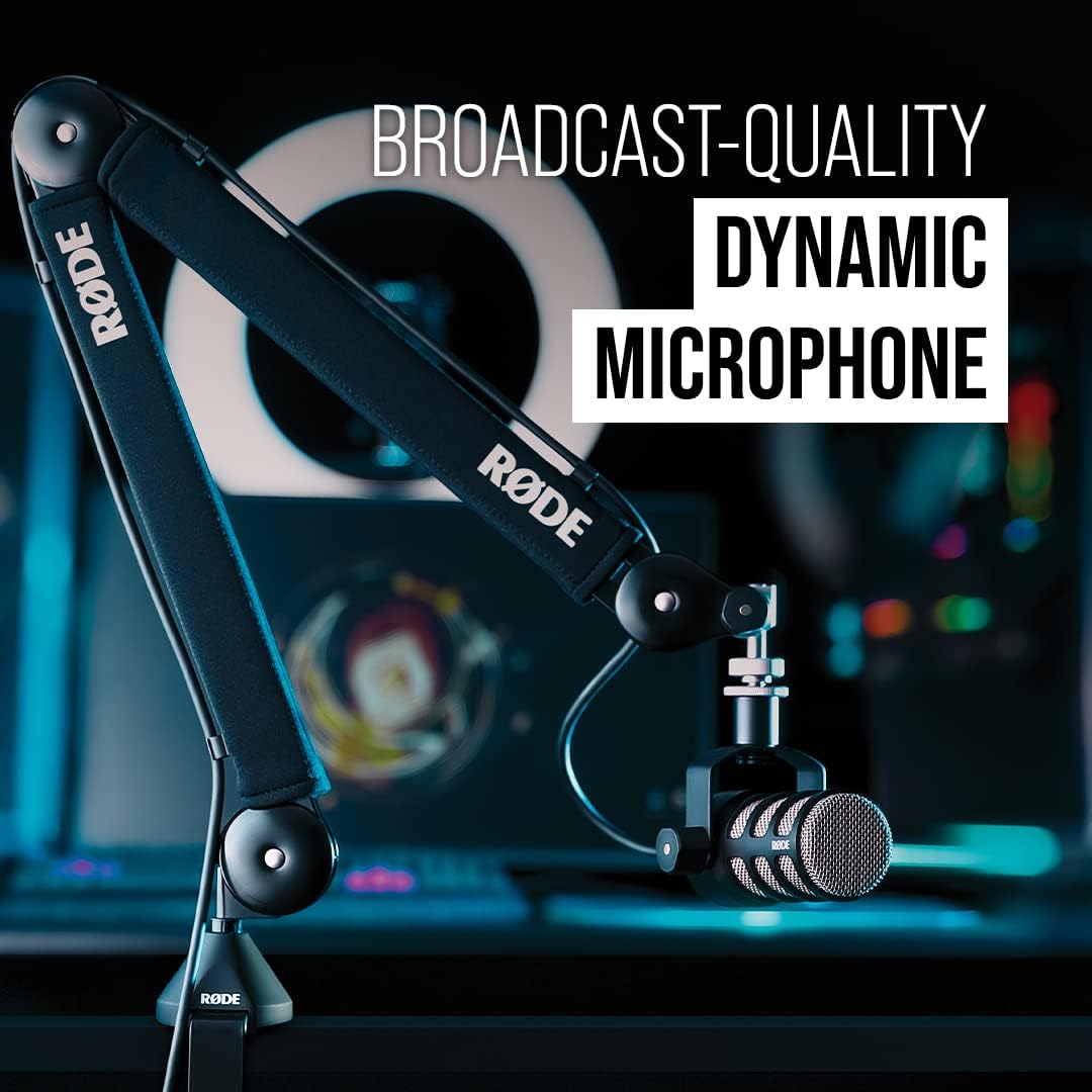 Focusrite Scarlett 2i2 4th Gen, interface audio USB pour enregistrer, composer & RØDE PodMic Microphone dynamique de qualité Broadcast avec support oscillant intégré pour les podcasts, le streaming