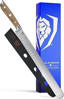 Dalstrong Slicing Knife - 12 inch - Gladiator Series - Forged High-Carbon German Steel Knife - Olive Wood Handle - Cover Sheath Included - Slicer Kitchen Chef Knife Gift