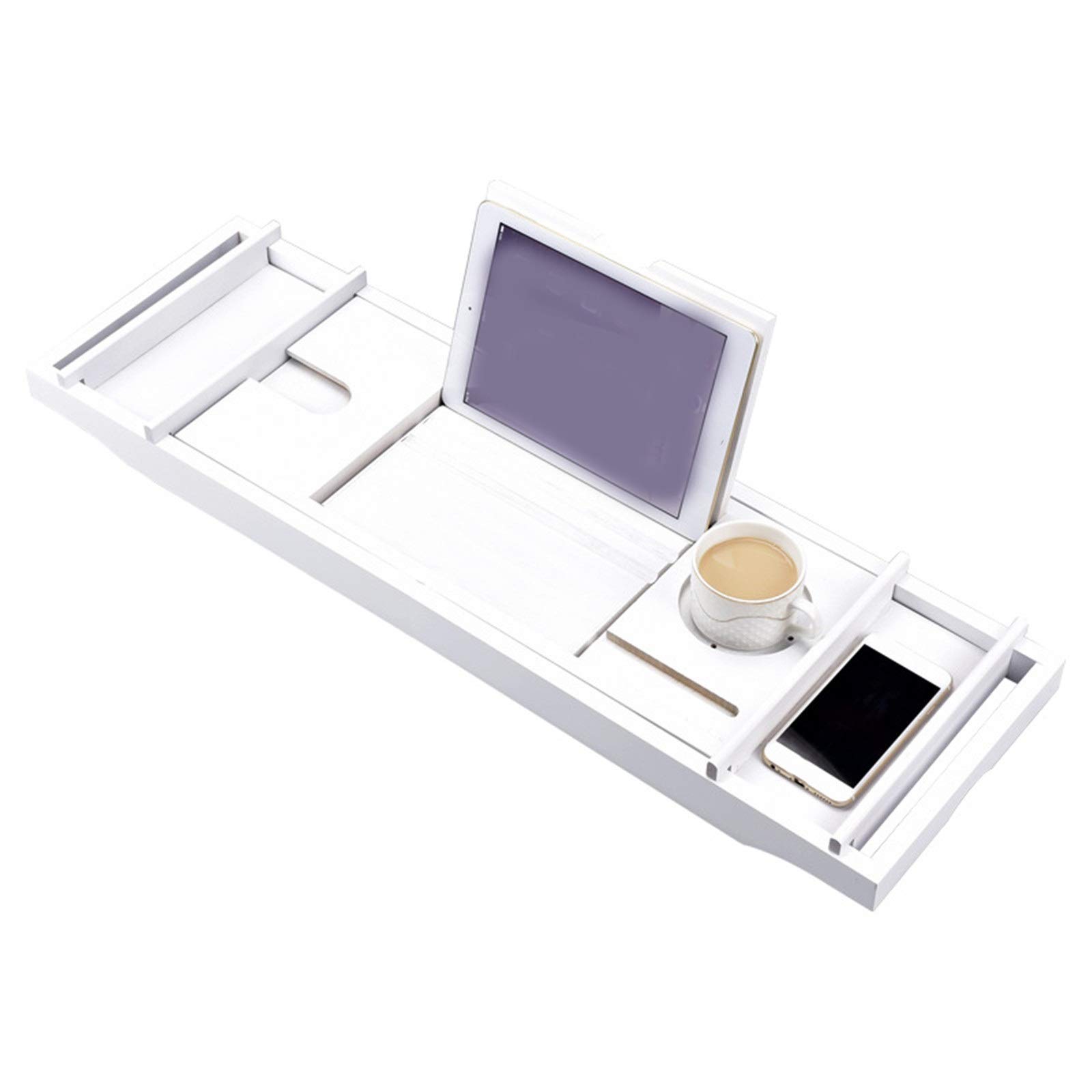 Rejilla para bañera Bandeja telescópica Antideslizante para bañera Se Adapta a la mayoría de los tamaños de baño (Color : White Size : 75x23cm)