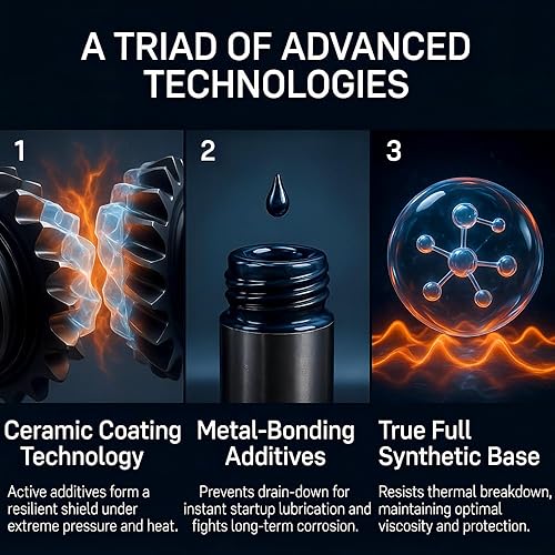 Miniatura 3 de Tri-Ex2 75W-140 - Aceite sintético para engranajes, API GL-5MT-1, tecnología cerámica patentada, jarra de 1 galón (1 galón, 75W-140)