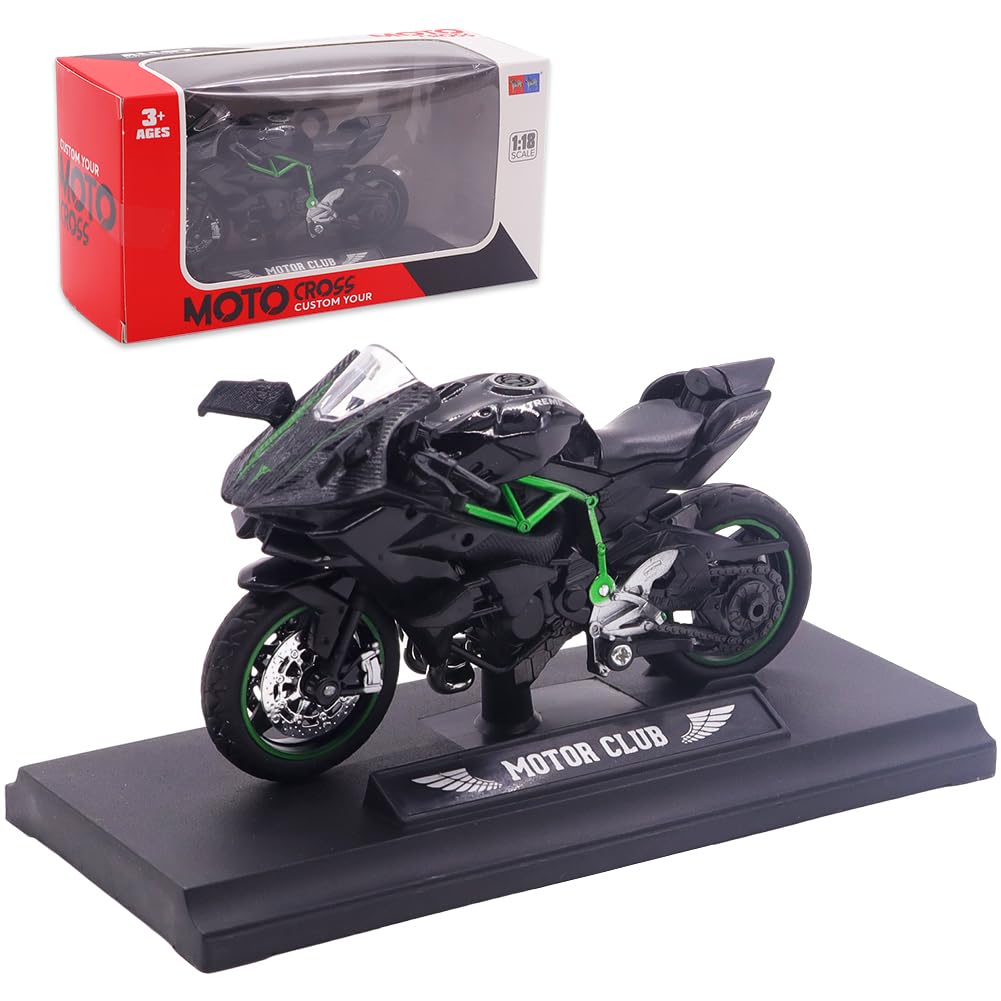 FCXVXCL Motorbike Toys,Alloy Motorcycle Model Retro Motorcycles Toy Collection Hobby Gift Racing Model Decoration - Black