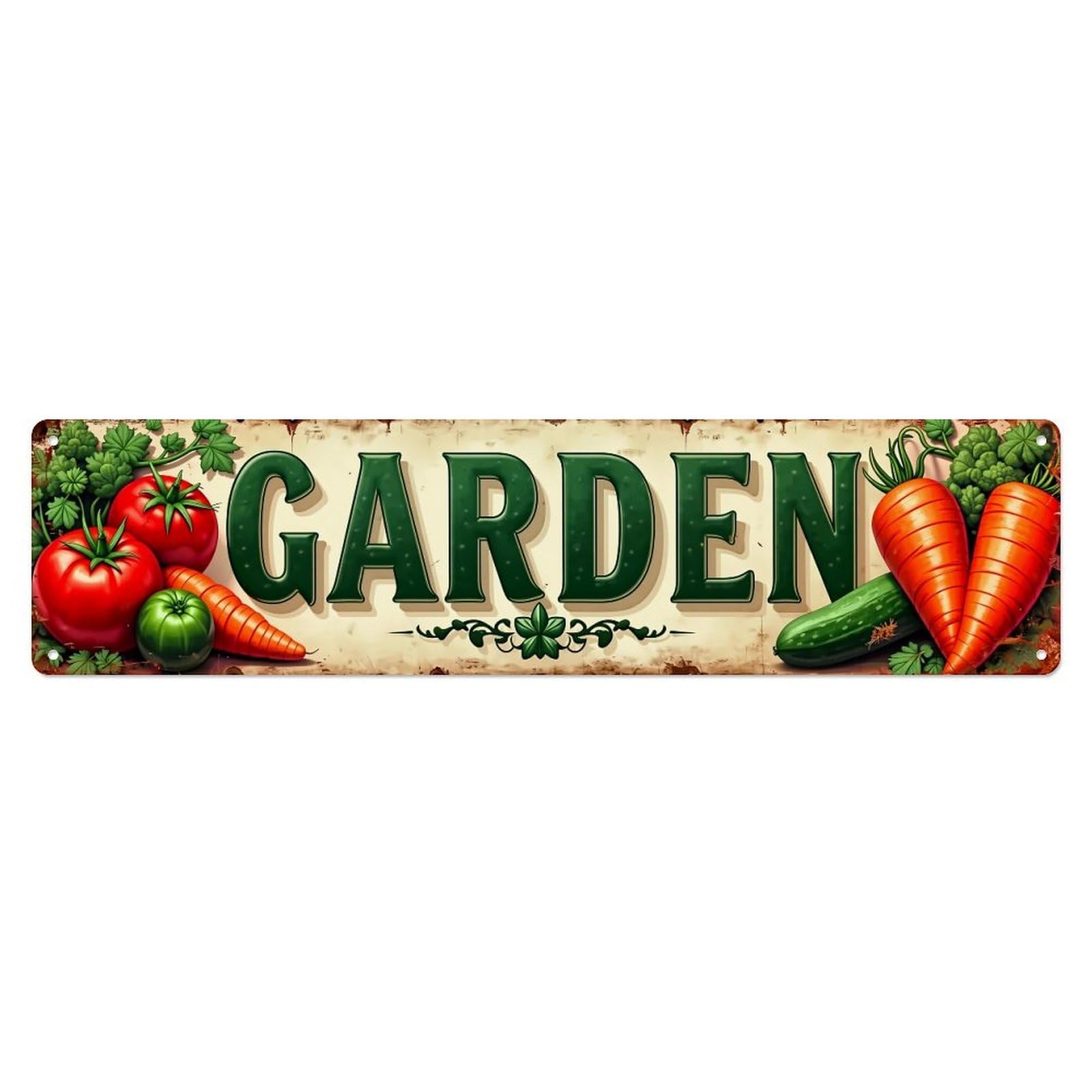 Garden Vegetable Fruit Pattern Metal Tin Sign Plaque