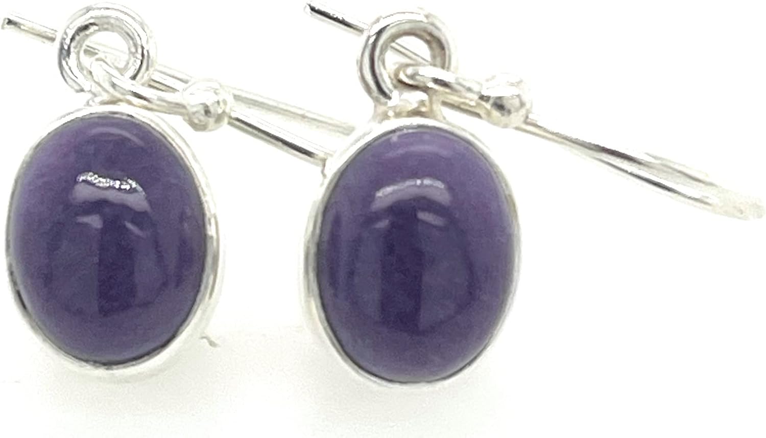 Natural Siberian Charoite 925 Solid Sterling Silver Earrings 20mm - Image 3