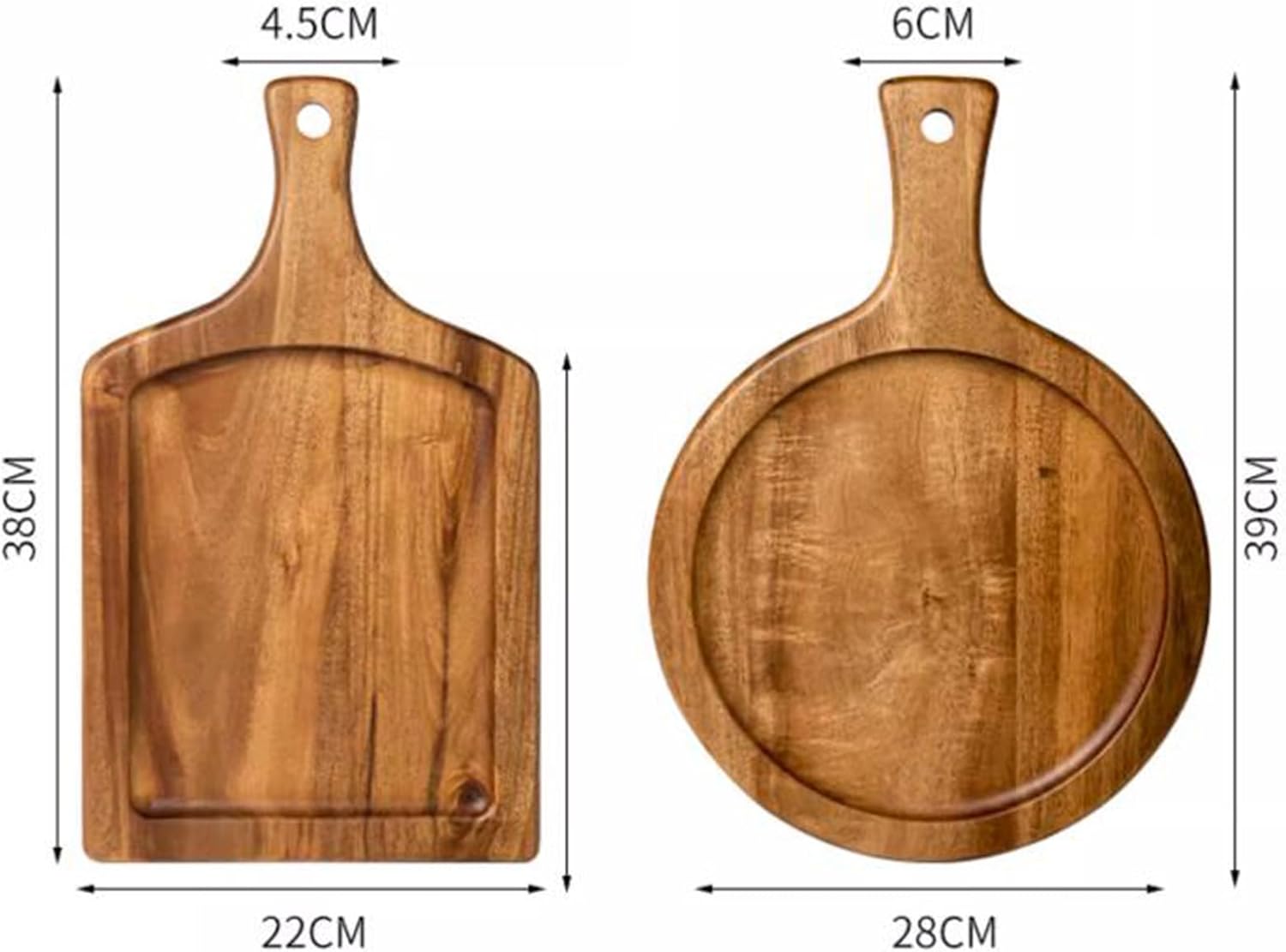 Wooden Chopping Board, Wooden Serving Tray with Handle,Acacia Wood Charcuterie Boards(A)