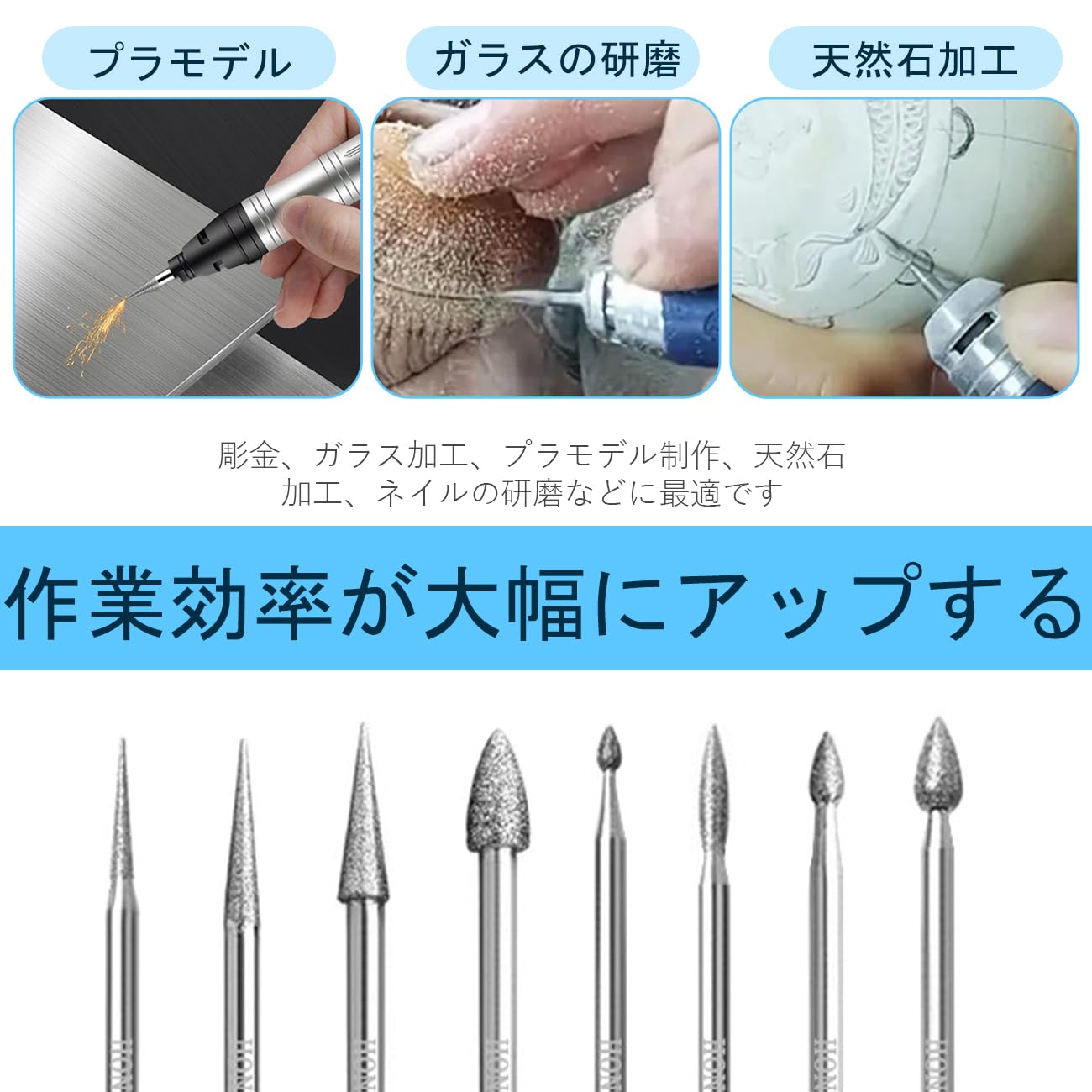 Amazon | VitalBloom リューター ビット ルータビット 20本セット 3mm