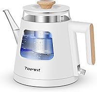 Vista 6 de Topwit Cocina eléctrica con vapor, olla de ramen de 1.6 L y hervidor eléctrico de agua caliente de vidrio de 1 litro