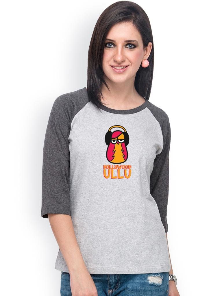 Campus SutraGrey Quarter Sleeves T-Shirts one Two Three