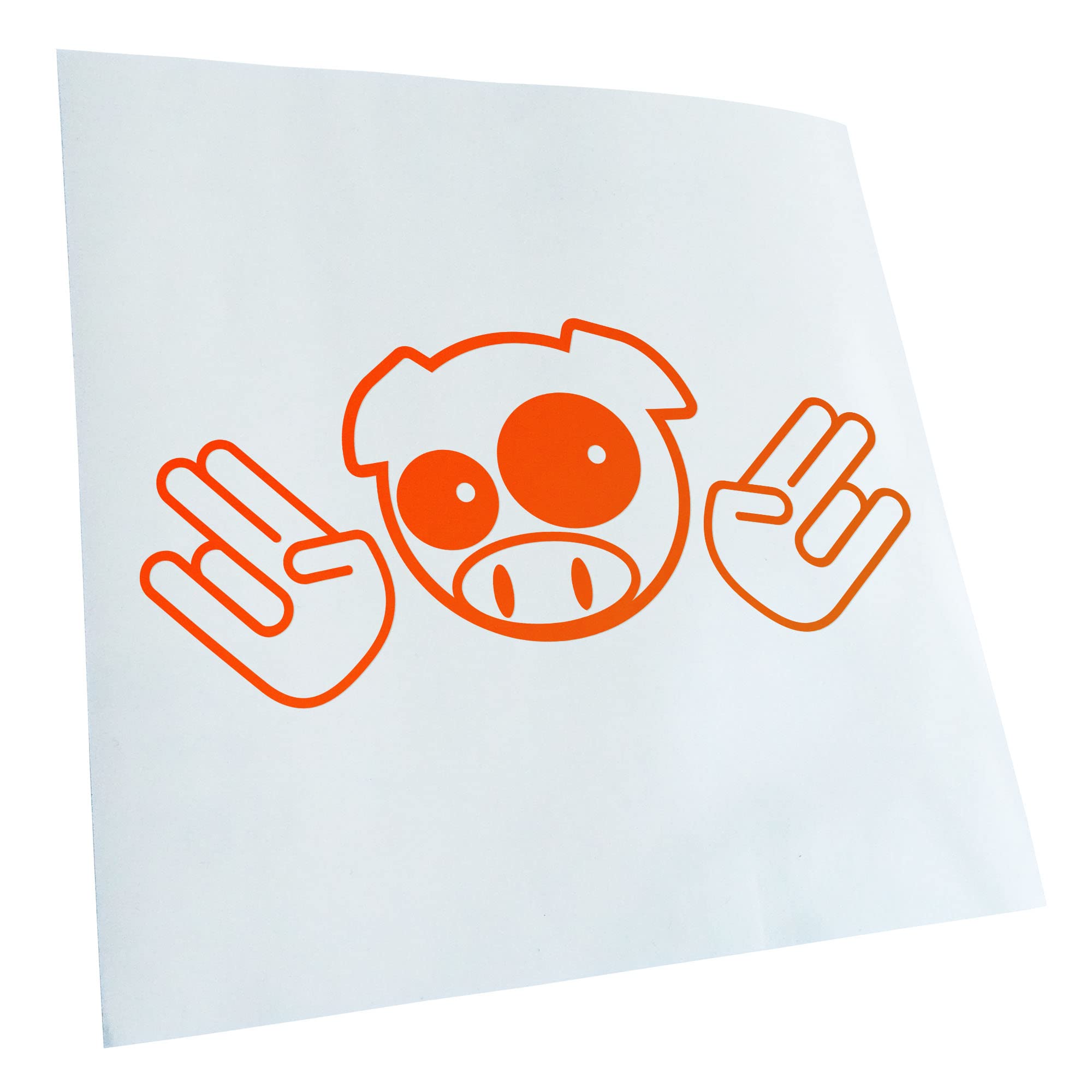 Kiwistar - Car Sticker - Neon Orange - 60 x 60 cm JDM Pig Shocker - Rear Window Car Sticker Weatherproof for Car Truck Moped Truck - Sticker Exterior Self-Adhesive Tuning Accessories for Window
