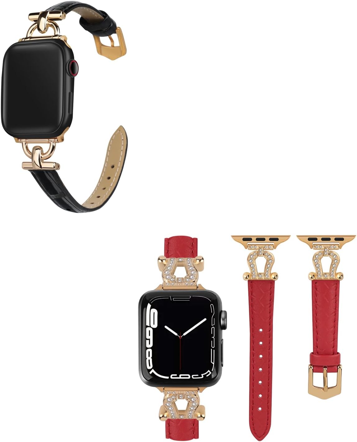 Leather Band Compatible with Apple Watch Bands Women 41mm 40mm 38mm 44mm 45mm 42mm 49mm Ultra 2, Dressy Leather Strap for iWatch Bands Series 9 8 7 6 5 4 3 2 1 SE