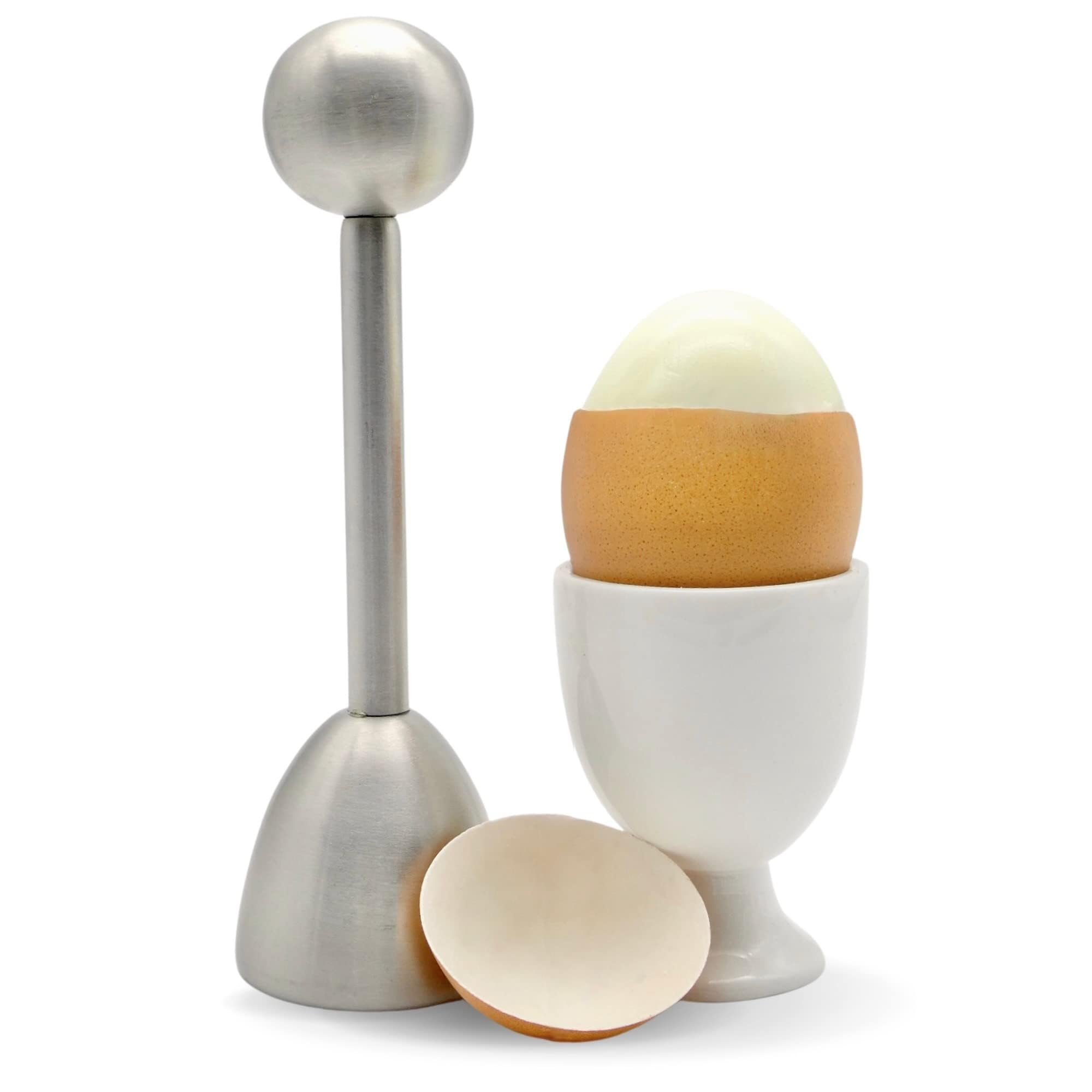 THE WHITE SHOP Stainless Steel Egg Topper and Perfect Egg Opener for Soft Boiled Eggs, Egg Cracker for Hard Boiled Eggs