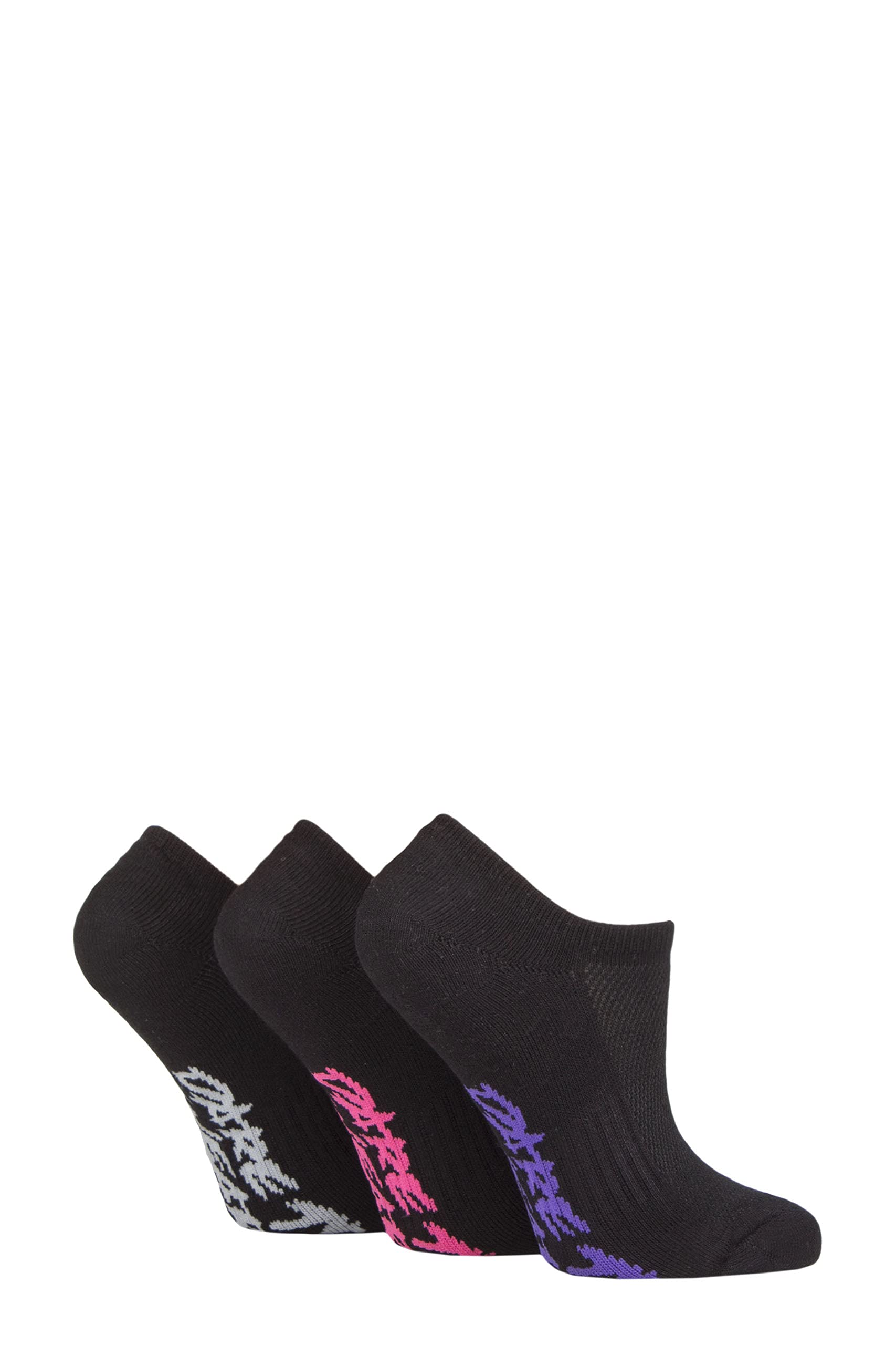 SockShop Dare to Wear Ladies Plain Bamboo No Show Socks Pack of 3 Black 4-8