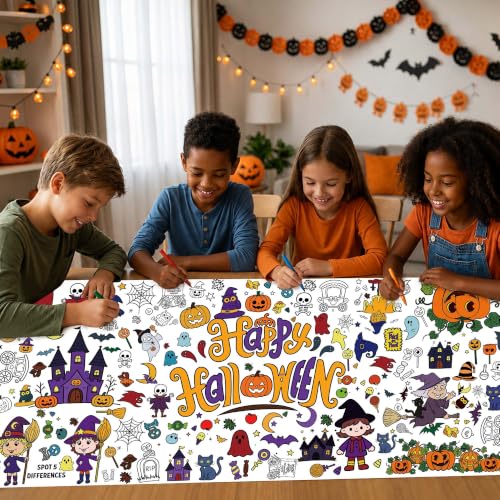Halloween Crafts for Kids - Halloween Giant Coloring Tablecloth/Poster - image 4