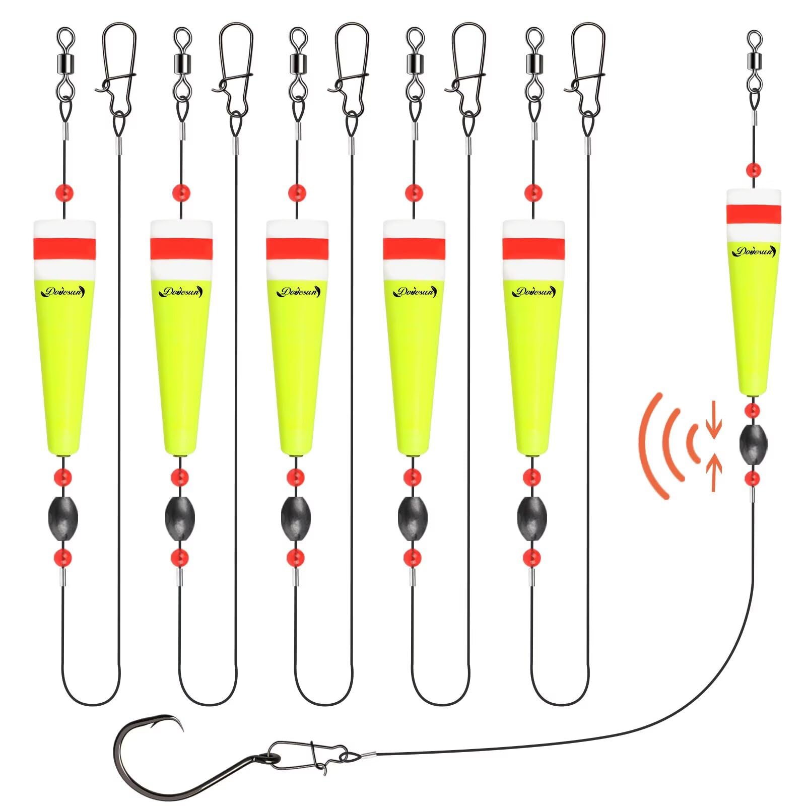 Dovesun Popping Cork Float Rig Weighted Fishing Bobbers Floats Fishing Corks Popping Corks for Saltwater Freshwater Fishing Tackle with 3 Size