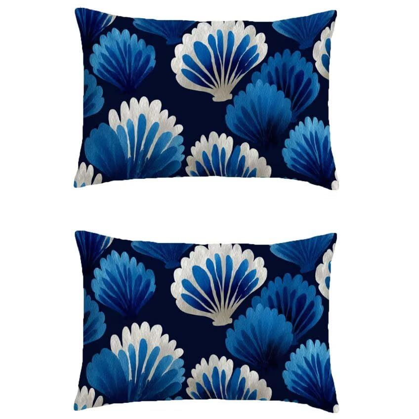 Housse coussin salon de jardin extérieur bleu pour une décoration bohème d'automne 80x100