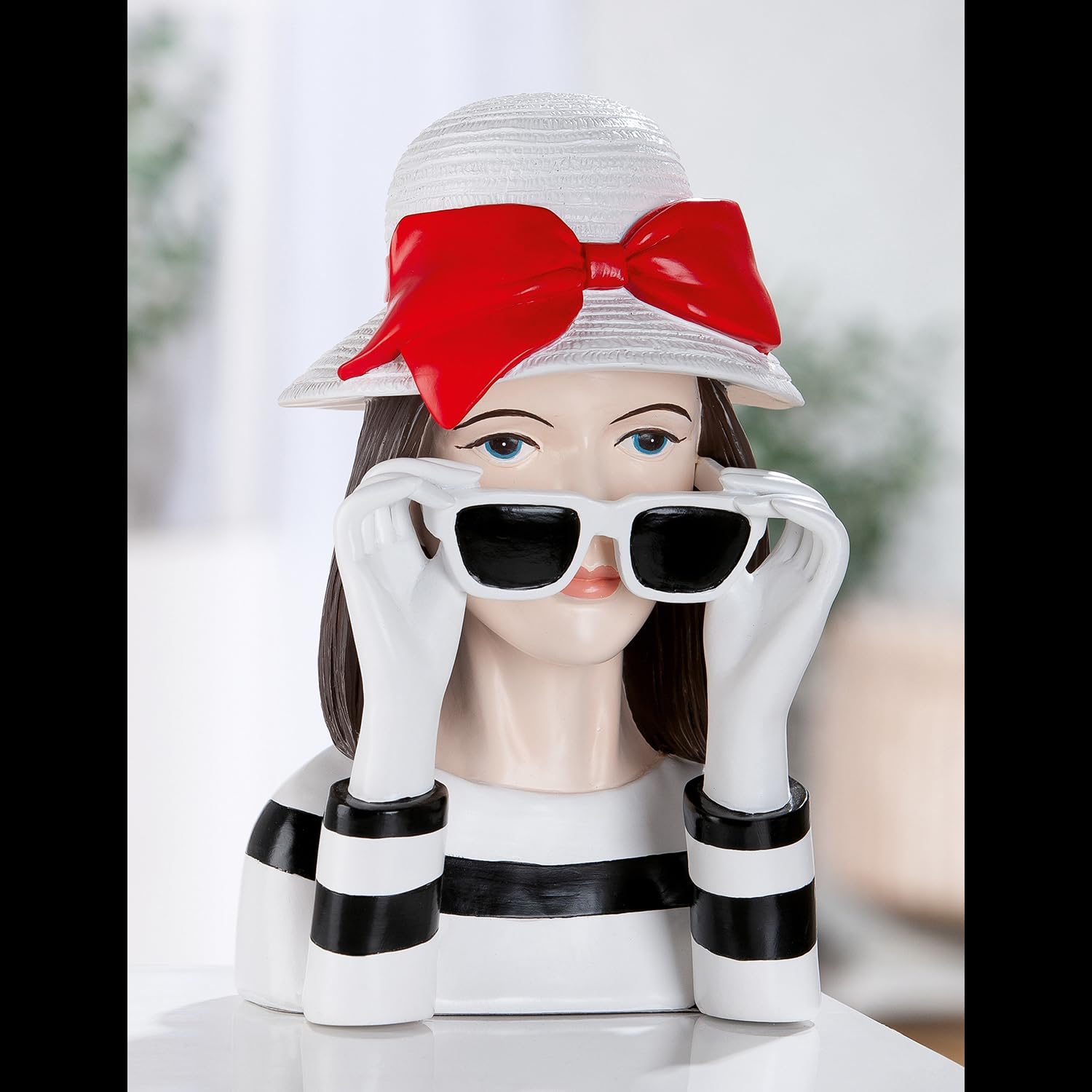 GILDE Dekofigur Frau Lady Sophie Kunstharz weiß 28 cm