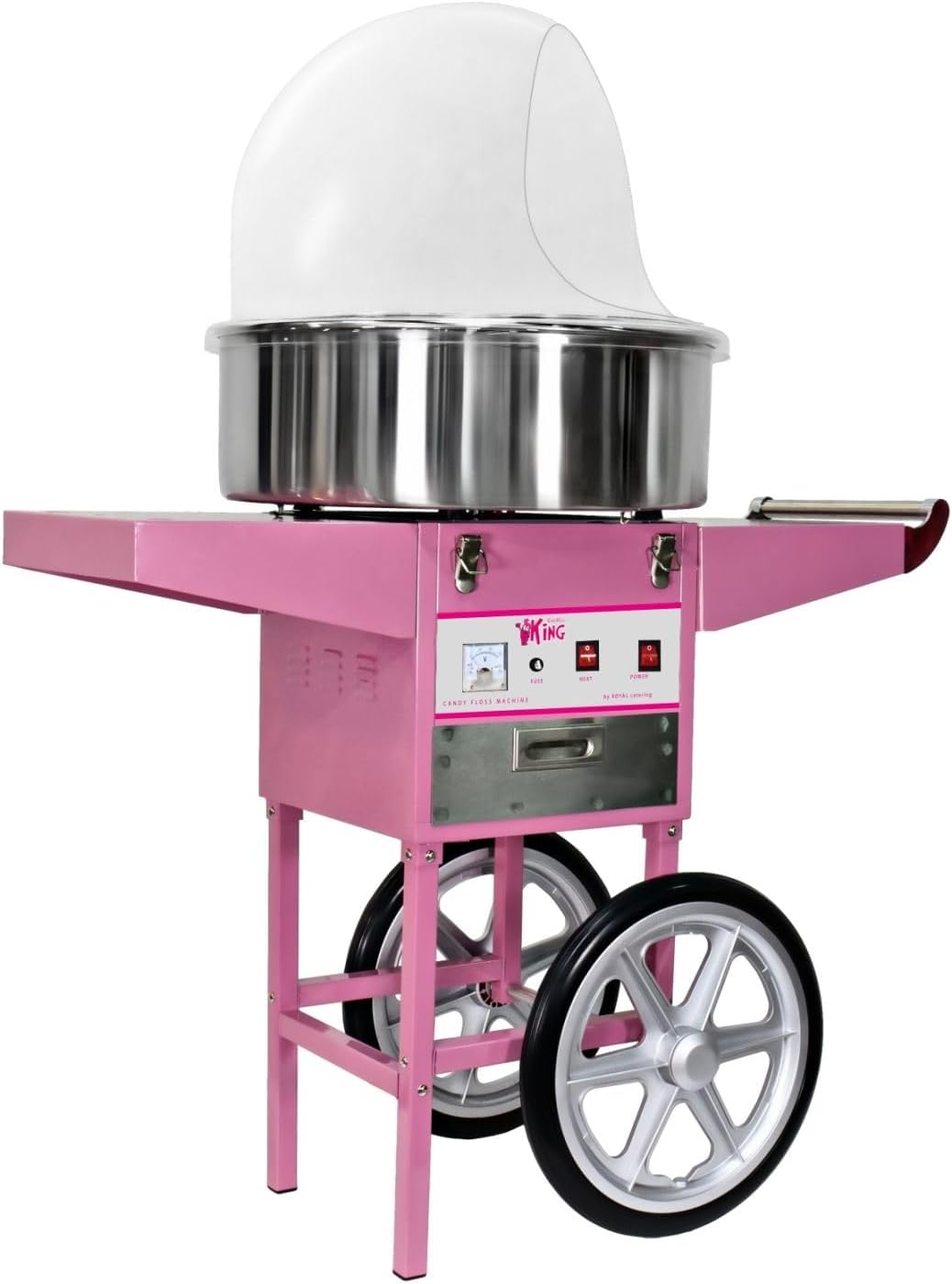 Royal Catering - RCZC-1200E - Candy Floss Maker with Wagon - 1200 W - Cover Included