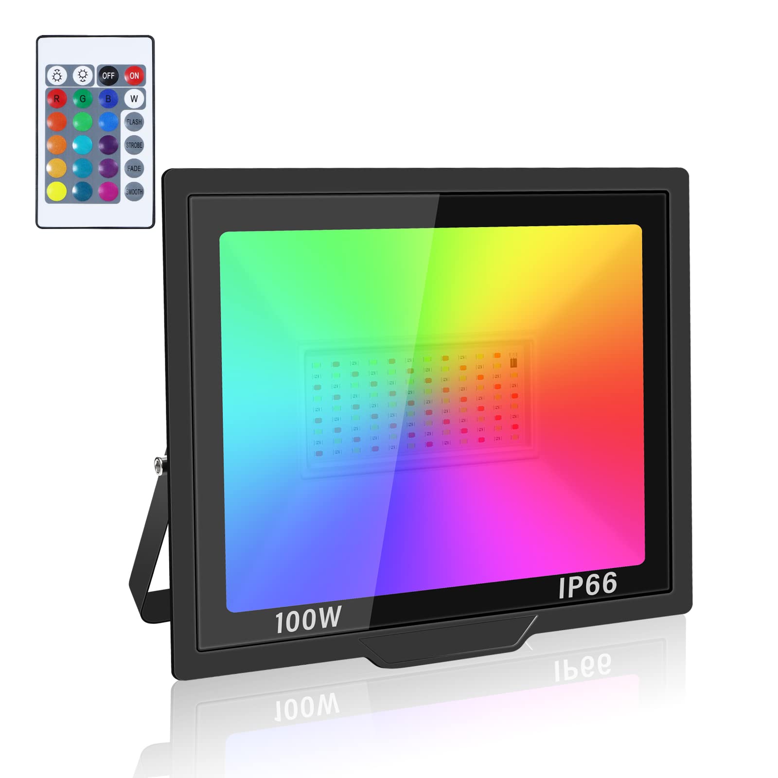 T-SUNUS RGB LED Strahler 100W – WiFi/Bluetooth, APP-Steuerung, IP66 Wasserdicht – Für Party, Halloween, Weihnachten