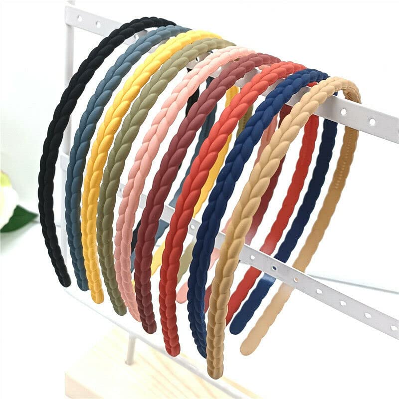 Image of Thin Headbands, Plastic Headband with Teeth, Combing Hairbands for Girls, Teens and Women (Pack of 12) - Multicolor