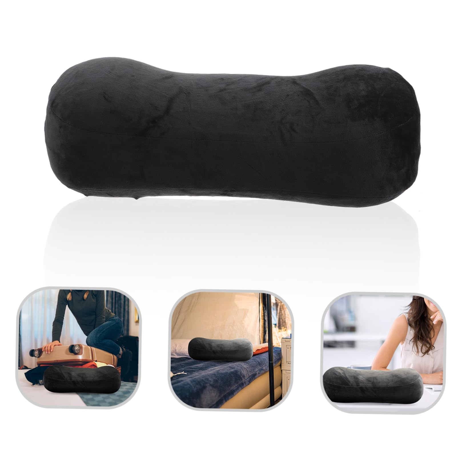 Mikikit Portable Travel Pillow Compact Memory Cushion for Office Camping Beach Comfortable Neck Support for Long Sitting Sessions Stylish Design