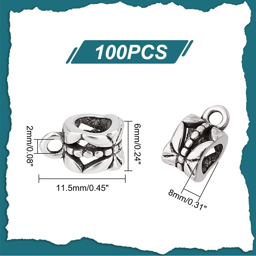 UNICRAFTALE 100pcs Lega Cava Tazza Cauzione Perline Stile Tibetano Collegamenti Gancio Argento Antico Perline Connettore con Anello per Ciondolo Braccialetto di Fascino Che Fa