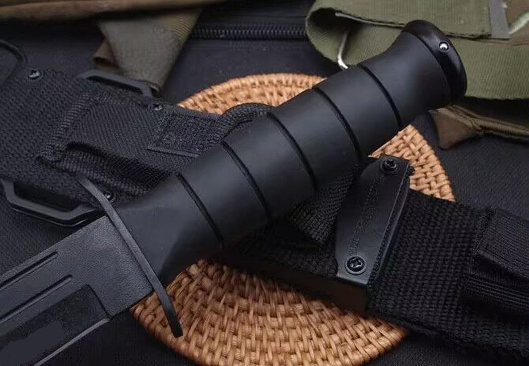 Generico TEERMA JI7 Coltello da caccia, coltello da campeggio - coltello di sopravvivenza a lama fissa forgiata in un pezzo, Per la caccia, la pesca, le avventure di sopravvivenza