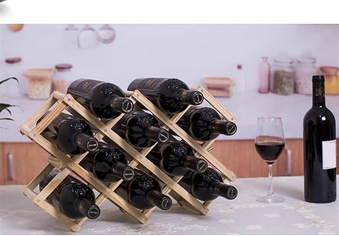 SONGCHAO Soporte para Botellas de Vino Plegable de Madera (3 Botellas) miniatura 4