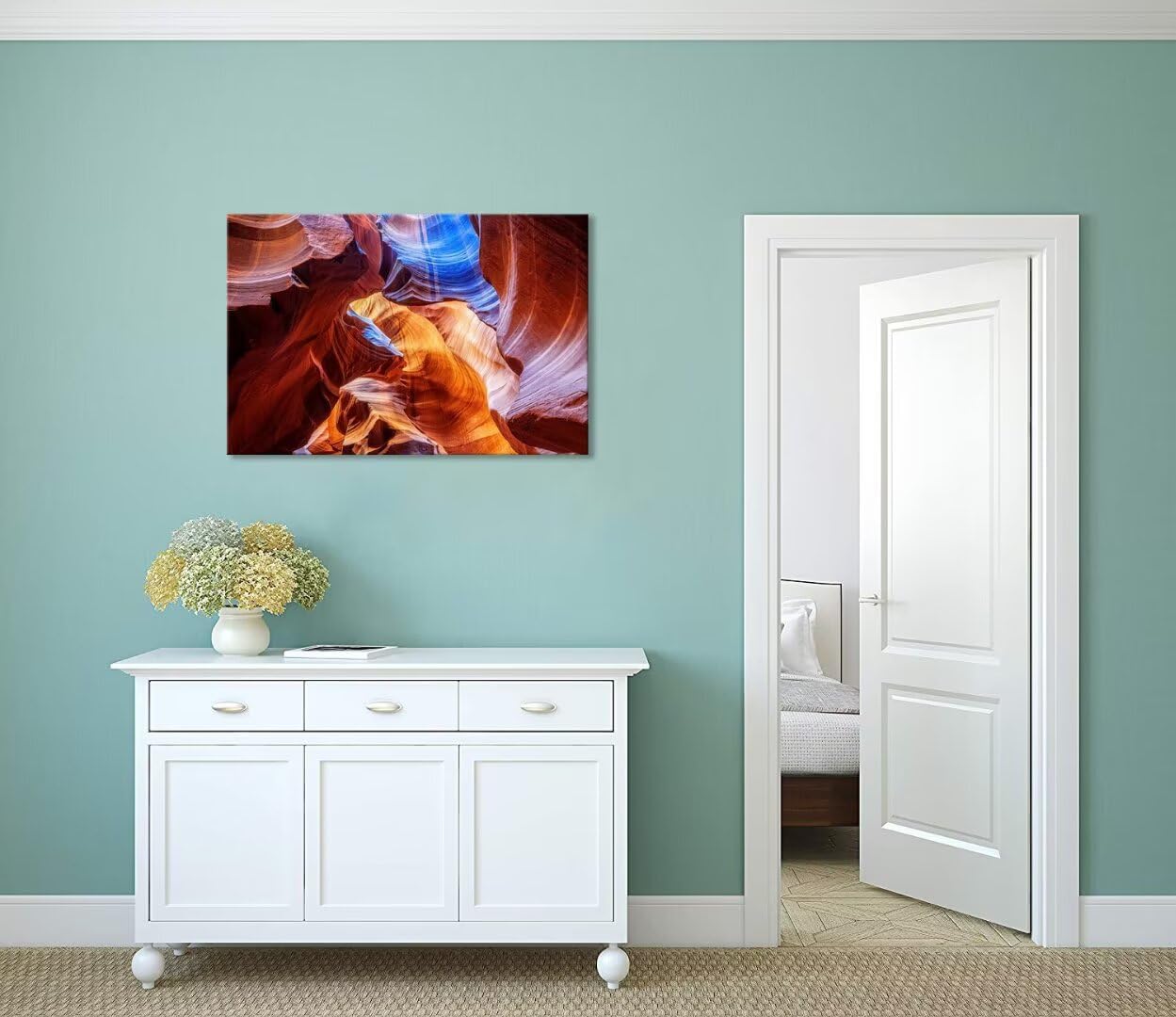 chenchenArt USA Arizona Antelope Canyon Wall Art for Living Room Bedroom Bathroom Home Decorations Abstract Art Canvas Prints Framed Ready to Hang(28''H x 44''W)