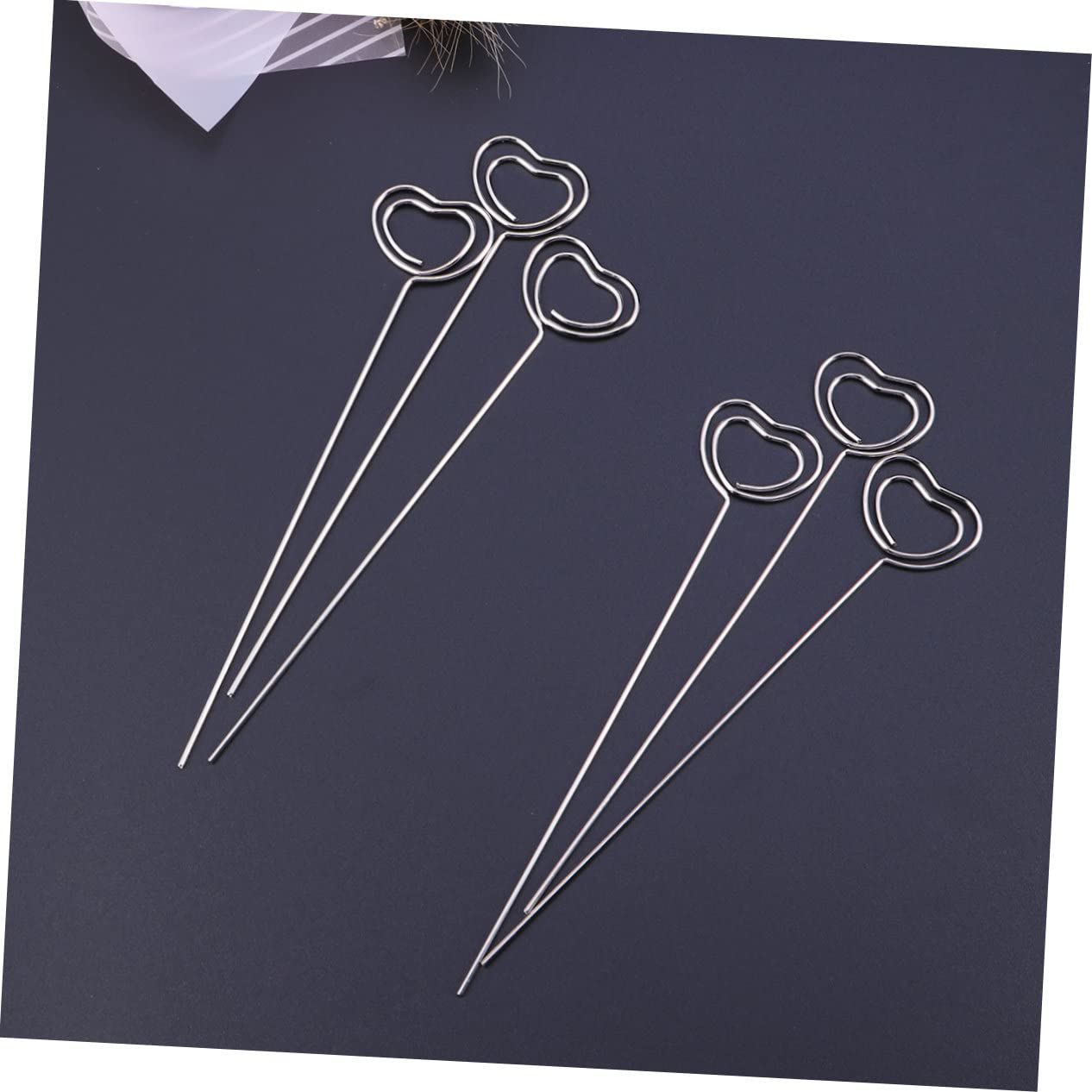 DECHOUS 3 Set di Portafoto A Forma di Cuore in Metallo con Clip per Foto per Casa Ufficio Matrimonio Argento 50 Pezzi*3