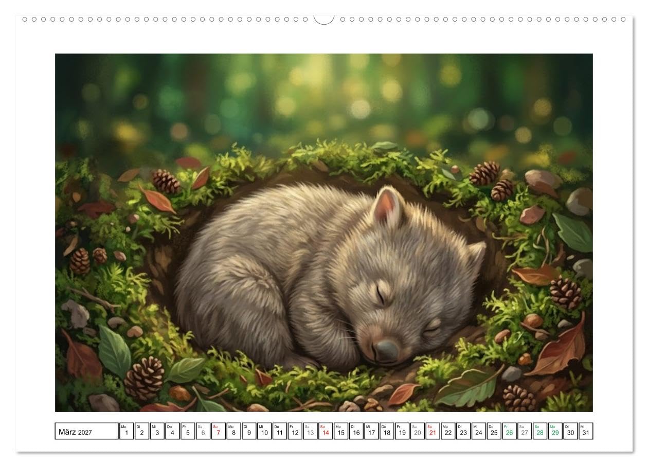 Wombats - Kurze Beine, großes Herz (Wandkalender 2027 DIN A2 quer), CALVENDO Monatskalender: Australiens liebenswerte Beuteltiere beobachtet (CALVENDO Tiere)