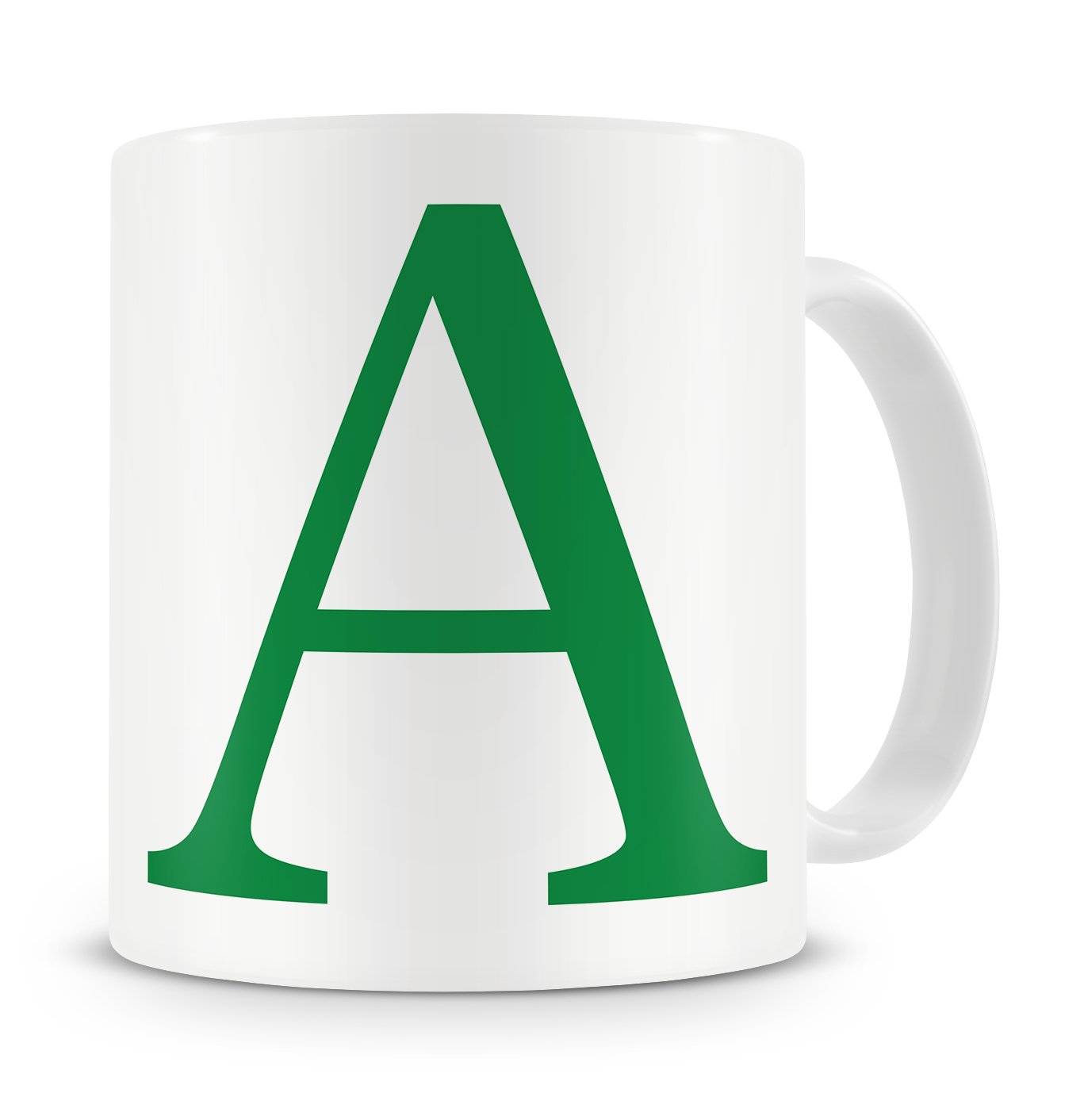 givagift : Letter “A” Mug – Letter A Mug, A Letter Mug, A Mug – Mug Gift/Present – Choice Of Colours – Modern/Cool/Trendy Style Mug (Green)