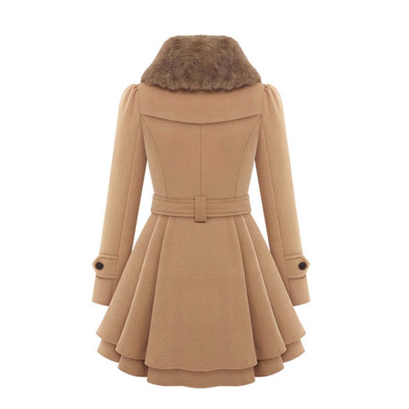 Autunno e Inverno Moda Casual Donna Slim Lungo Cappotto Di Lana Doppiopetto Cappotto Di Lana Trench Donne