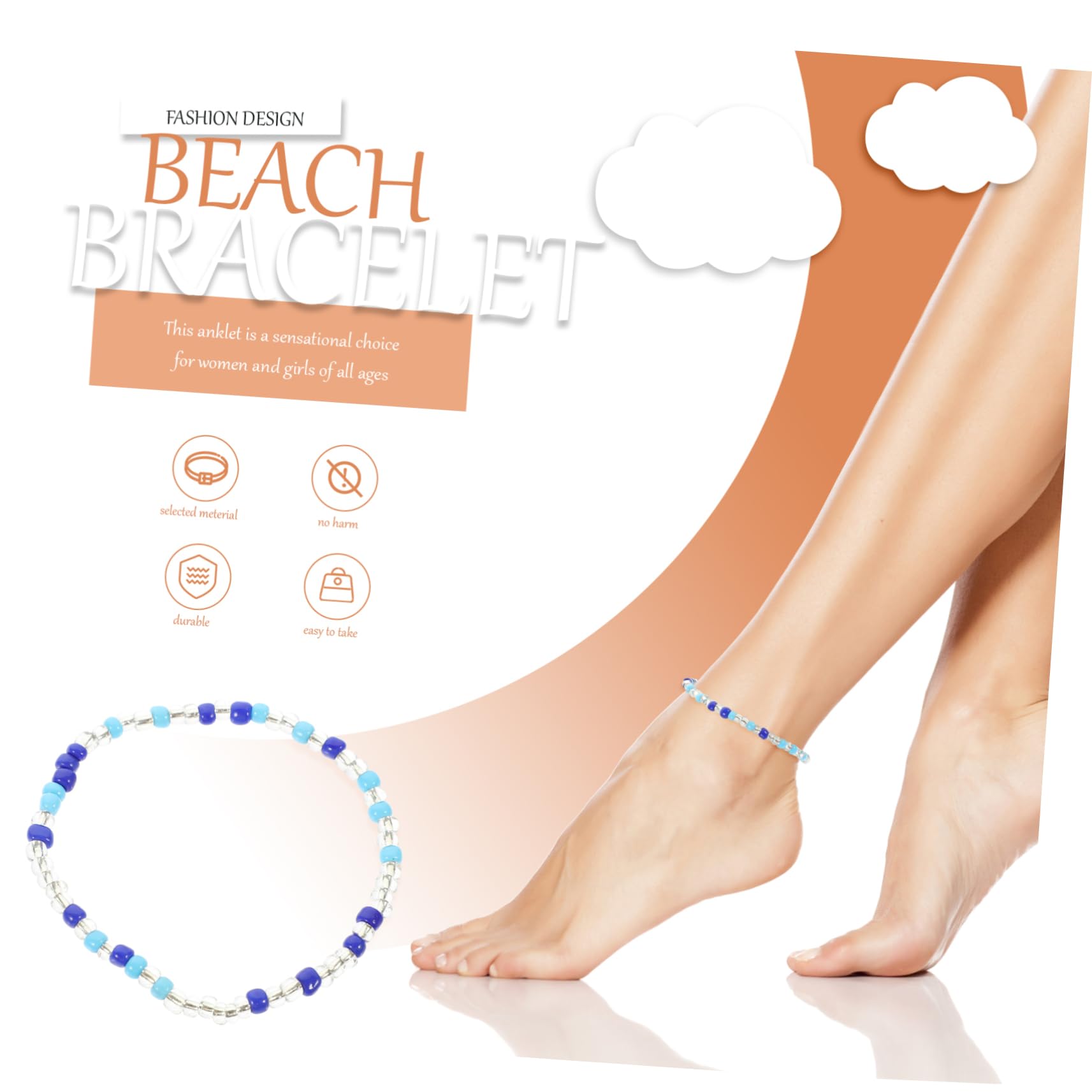 SOIMISS 90piezas Tobilleras De Perlas Para Mujeres Accesorios De Playa Coloridos y Vacaciones