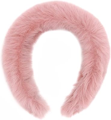 Surell Faux Rex Headband (Pink) - Fake Rabbit Fur Hairband for Women - Girls Cute Makeup Headband - Soft Trendy Headband - Luxury Fashion Accessory - Comfortable Fluffy Headwear - One Size Fits All