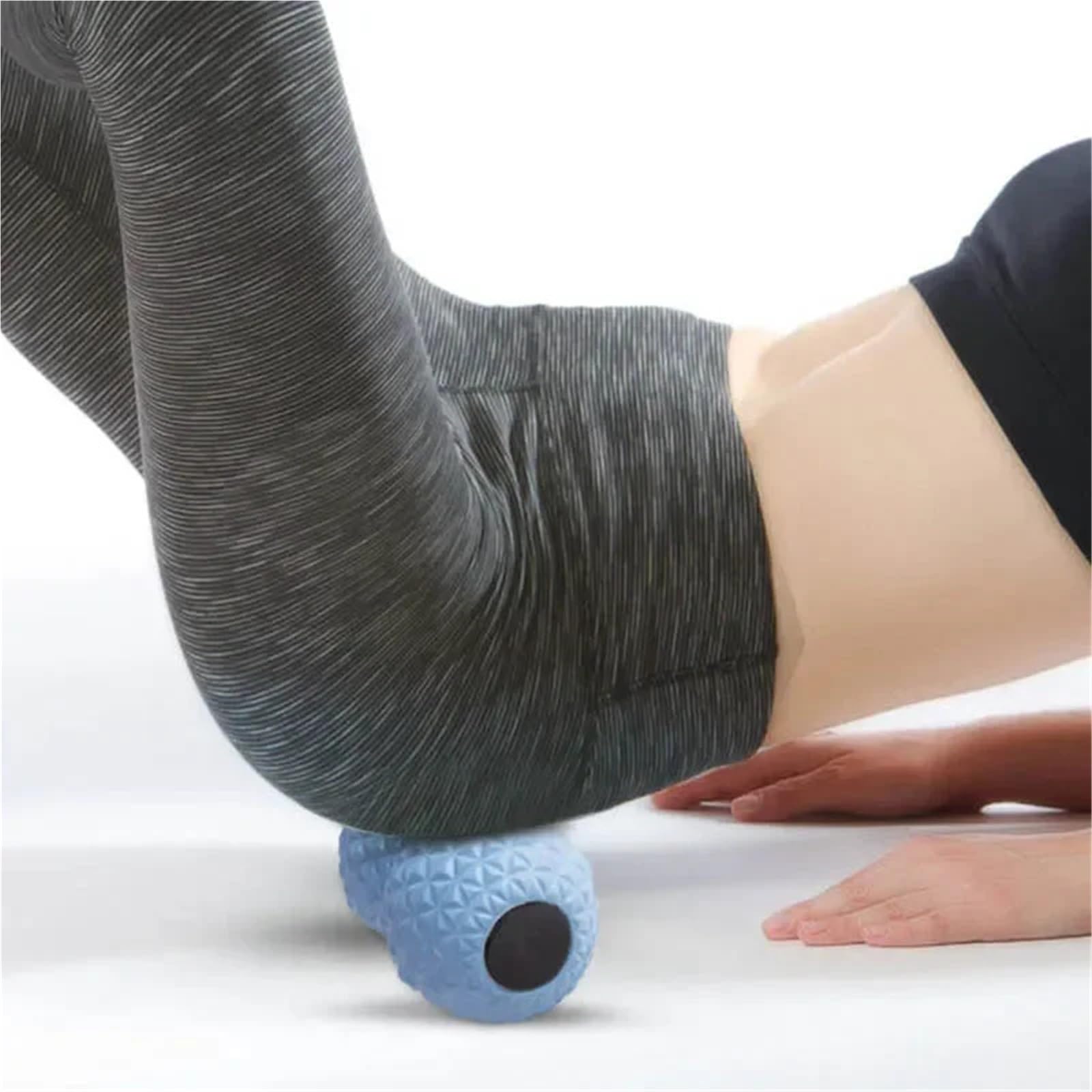 Bola de masaje de maní, masaje muscular de tejido profundo, herramienta de masaje de espalda y cuello, rodillo de pie, esfera fascial, negro, 2 unidades