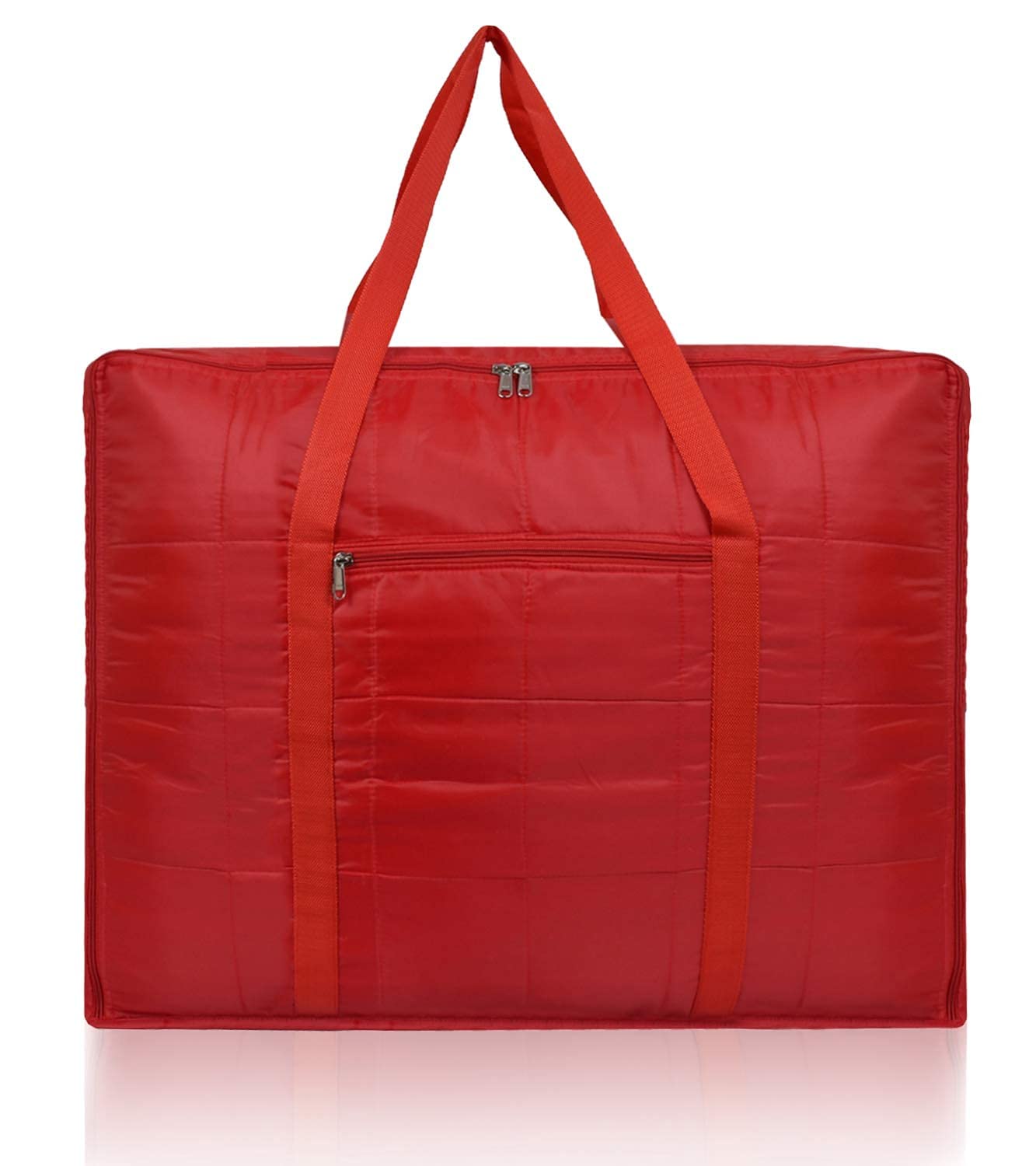 Sharma Clothing Double Bed Blanket Bag Cover/Saree Bag/Household Storage Organiser Bag Water Proof dust Proof with Zipper (Pack of 1) (Red Cover)-image-42