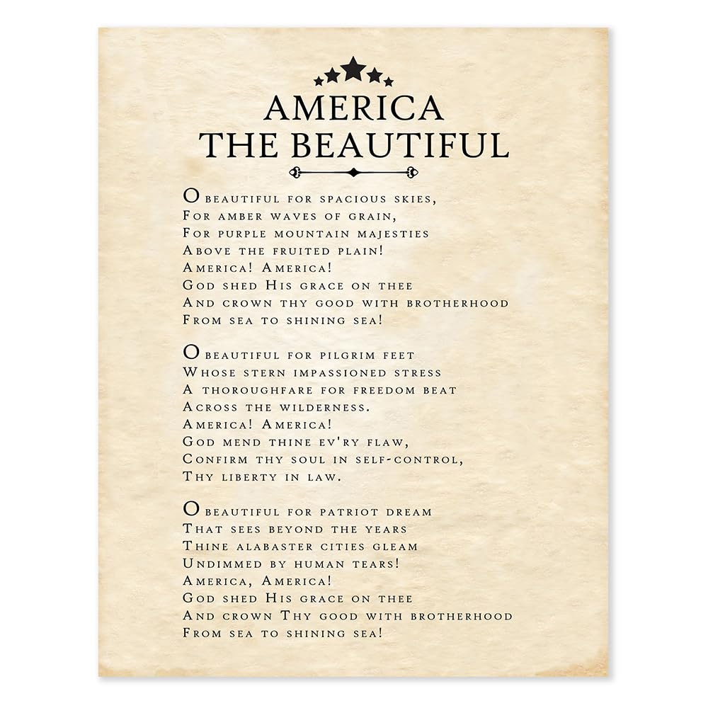 Amazon.com: America The Beautiful 11x14 Unframed Wall Art