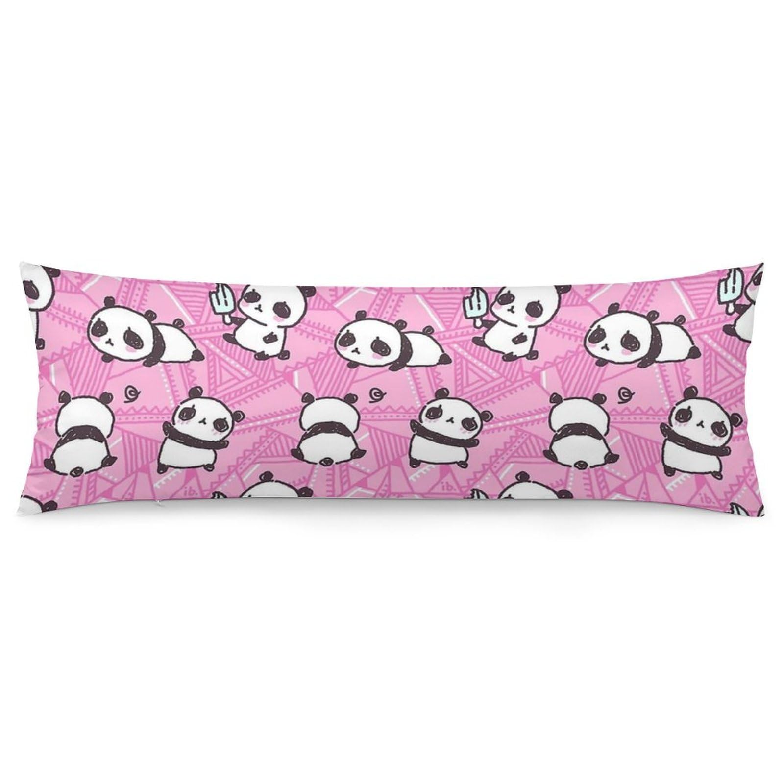 Cute Pandas Pattern Body Pillow Cover Lightweight Long Pillow Case for Cushion Sofa Living Room Bed 20